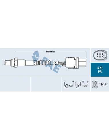 Sonda Lambda Fae 75056 - FAE SONDA LAMBDA Made in Italy - OE Equivalent