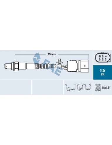 Sonda Lambda Fae 75104 - FAE SONDA LAMBDA Made in Italy - OE Equivalent
