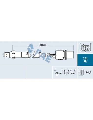 Sonda Lambda Fae 75106 - FAE SONDA LAMBDA Made in Italy - OE Equivalent