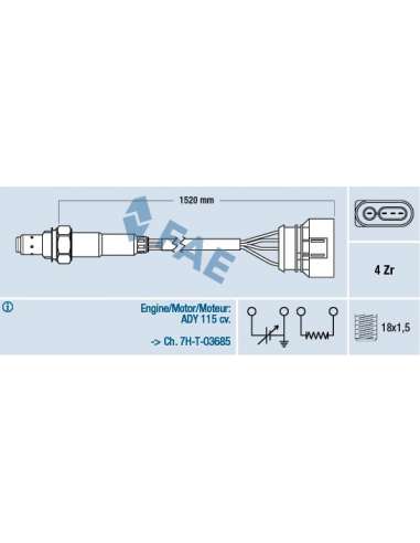 Sonda Lambda Fae 77301 - FAE SONDA LAMBDA Made in Italy - OE Equivalent