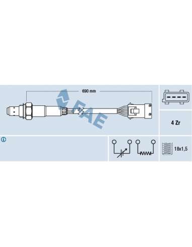 Sonda Lambda Fae 77382 - FAE SONDA LAMBDA