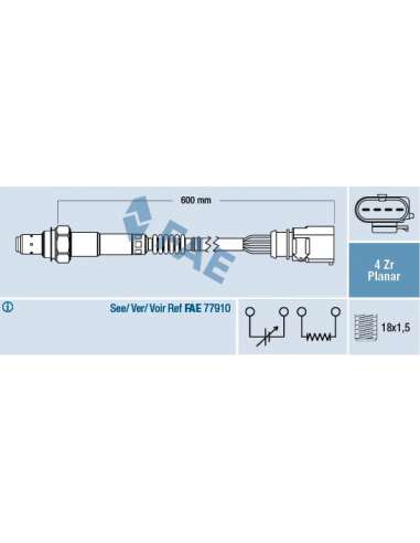 Sonda Lambda Fae 77458 - FAE SONDA LAMBDA