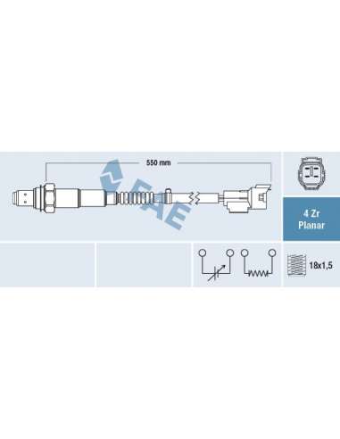 Sonda Lambda Fae 77550 - FAE SONDA LAMBDA
