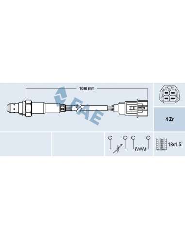 Sonda Lambda Fae 77605 - FAE Sonda Lambda