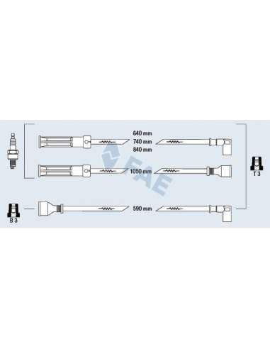 Juego de cables de encendido Fae 85380 - FAE JUEGOS DE CABLES Made in Italy - OE Equivalent