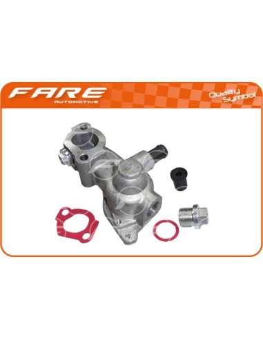 Brida de refrigerante Del. Fare 3810 - CUERPO TERMOSTATO FORD ESCORT D/TD