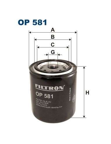 Filtro de aceite Filtron OP 581 - FILTRO DE ACEITE FILTRON