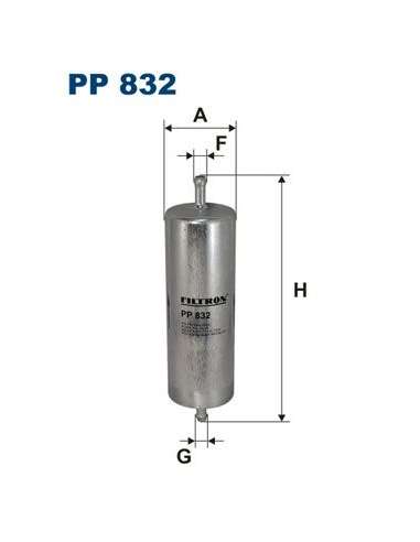 Filtro combustible Filtron PP 832 - FILTRO DE COMBUSTIBLE FILTRON
