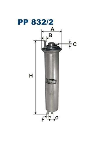 Filtro combustible Filtron PP 832/2 - FILTRO DE COMBUSTIBLE FILTRON