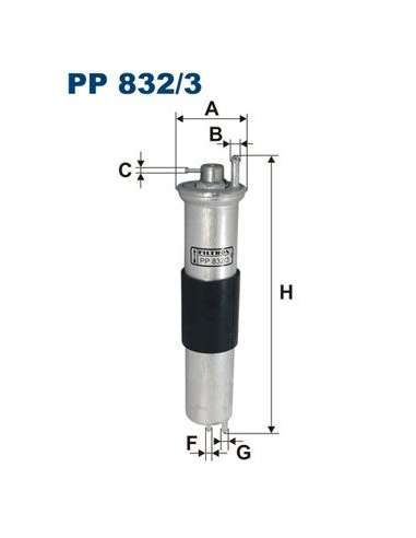 Filtro combustible Filtron PP 832/3 - FILTRO DE COMBUSTIBLE FILTRON