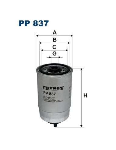 Filtro combustible Filtron PP 837 - FILTRO DE COMBUSTIBLE FILTRON