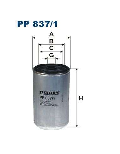 Filtro combustible Filtron PP 837/1 - FILTRO DE COMBUSTIBLE FILTRON