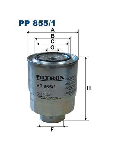 Filtro combustible Filtron PP 855/1 - FILTRO DE COMBUSTIBLE FILTRON