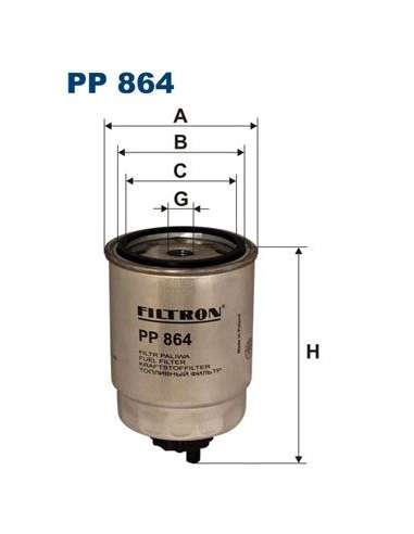 Filtro combustible Filtron PP 864 - FILTRO DE COMBUSTIBLE FILTRON