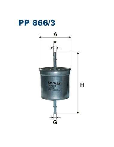 Filtro combustible Filtron PP 866/3 - FILTRO DE COMBUSTIBLE FILTRON