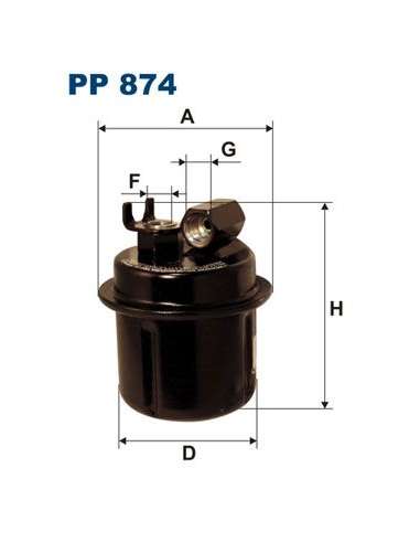 Filtro combustible Filtron PP 874 - FILTRO DE COMBUSTIBLE