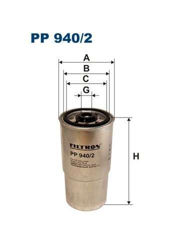 Filtro combustible Filtron PP 940/2 - FILTRO DE COMBUSTIBLE FILTRON