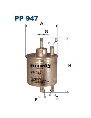 Filtro combustible Filtron PP 947 - FILTRO DE COMBUSTIBLE FILTRON