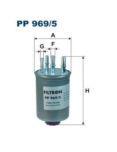 Filtro combustible Filtron PP 969/5 - FILTRO DE COMBUSTIBLE FILTRON