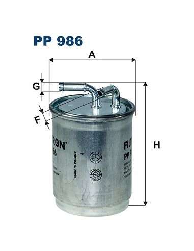 Filtro combustible Filtron PP 986 - FILTRO DE COMBUSTIBLE FILTRON