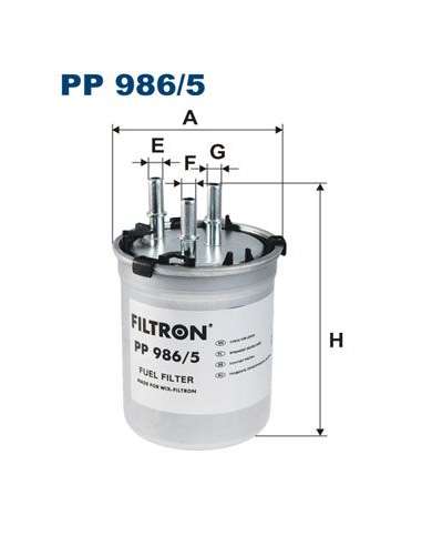 Filtro combustible Filtron PP 986/5 - FILTRO DE COMBUSTIBLE FILTRON