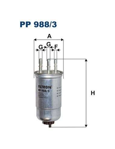 Filtro combustible Filtron PP 988/3 - FILTRO DE COMBUSTIBLE FILTRON