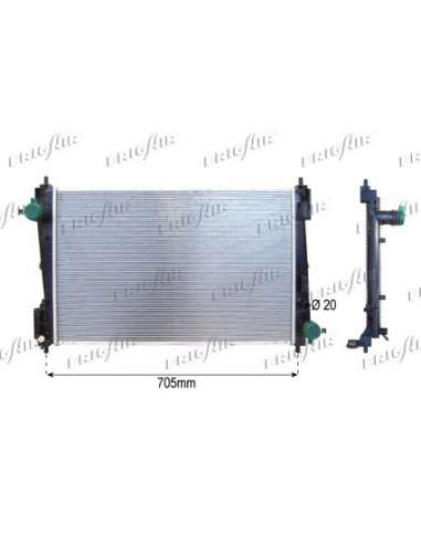 Radiador, refrigeración del motor Frig Air 0104.3128 - RAD. FIAT GR.PUNTO/OPEL CORSA D 1.3 D 75HP