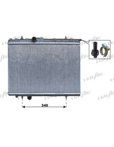 Radiador, refrigeración del motor Frig Air 0108.3069 - RAD. PEUG. 206 1.4-1.6-1.9D-1.4/2.0 HDI 02+ A/C