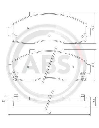 Juego de pastillas de freno Abs 37044 - PASTILLAS DE FRENO KIA SPORTLINE