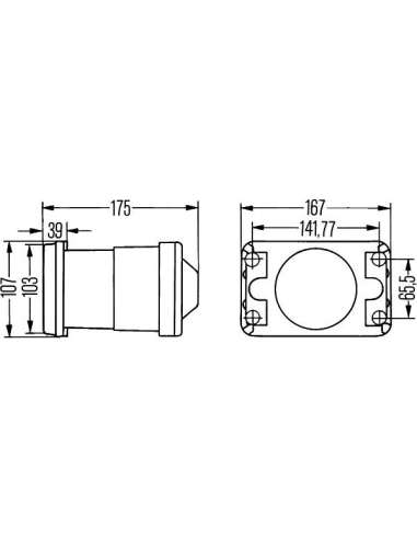 Óptica de faro, faro principal Izq. Hella 1BL 005 380-011 - OPTICA IZQ. DE AUTOCAR