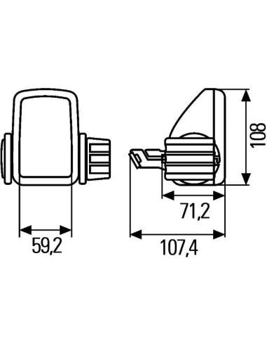 Faro de carretera Der. Hella 1FM 008 333-001 - 1FM008333-001 15531 MICRO XENON 12V