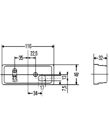 Luz de delimitación lateral Der. Hella 2PS 003 748-177 -  EXTINGUIDA  2PS 003 748-177 LUZ DE DELIMITACIÓN