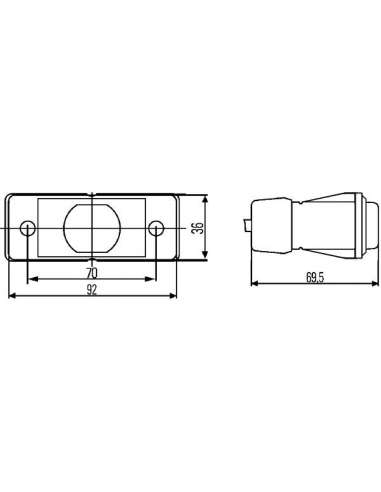 Luz de delimitación lateral Der. Hella 2PS 008 382-001 - 2PS008382-001 PIL.BALIZ.AMBAR 4 LED