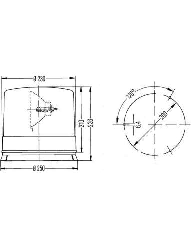 Luz de identificación omnidireccional Hella 2RL 004 102-001 -  EXTINGUIDA  2RL004102-001 LUZ ROT.H1 AZUL.KLJ8 