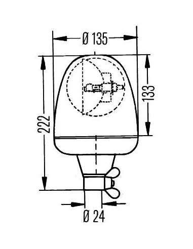 Luz de identificación omnidireccional Hella 2RL 006 846-001 - 25092 ROTATIVO TUBO BE