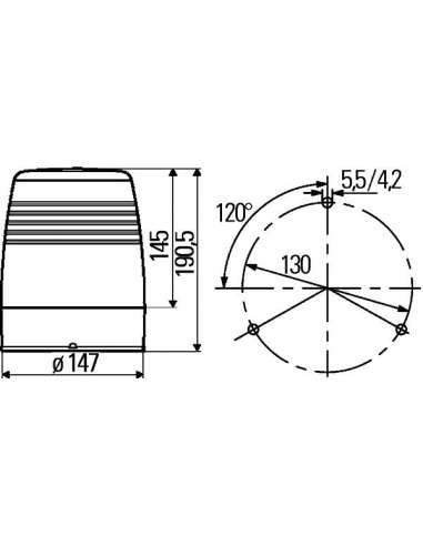 Luz de identificación omnidireccional Hella 2RL 008 965-041 -  EXTINGUIDA  2RL 008 965-041 LUZ DE IDENTIFICACI