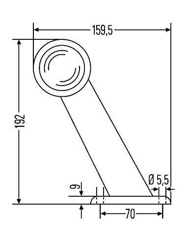 Luz de gálibo Der. Hella 2XS 340 107-001 -  EXTINGUIDA  2XS340107-001 PIL.GALIBO DER.BRAZO Heavy Star