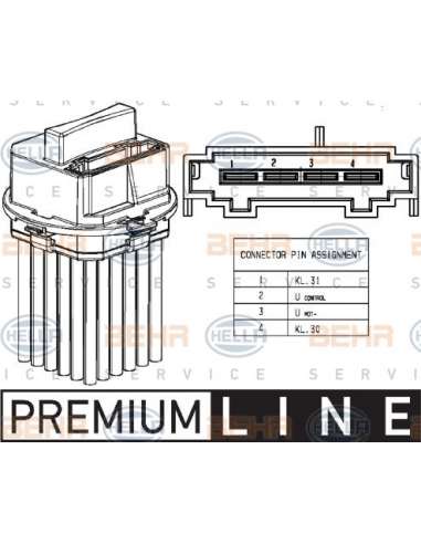 Regulador, ventilador habitáculo Hella 5HL 351 321-491 - Módulo Electrónico MB C-CL. (W204) BEHR HELLA SERVICE  PREMIUM ...