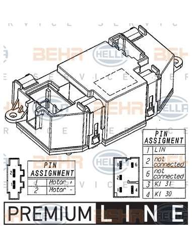 Regulador, ventilador habitáculo Hella 5HL 351 321-521 - Módulo Electrónico AUDI A4 / A5 BEHR HELLA SERVICE  PREMIUM LINE 