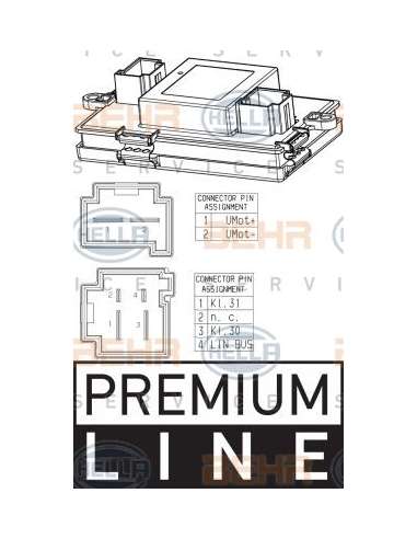 Regulador, ventilador habitáculo Hella 5HL 351 321-541 - Módulo Electrónico BMW 7 (F01) FRON T BEHR HELLA SERVICE  PREMI...