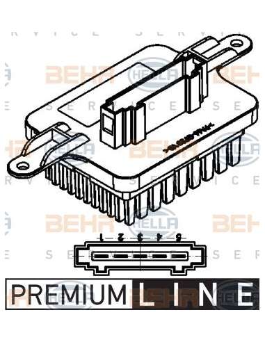 Regulador, ventilador habitáculo Hella 5HL 351 321-571 - Módulo Electrónico PEUGEOT 3008/500 8 BEHR HELLA SERVICE  PREMI...