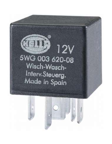 Relé, intervalo del limpiaparabrisas Hella 5WG 003 620-081 -  EXTINGUIDA   TEMPORIZADOR 12V SAAB