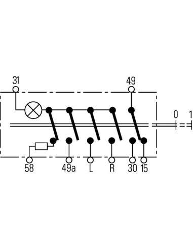 Interruptor intermitente de aviso Hella 6HH 003 631-021 -  EXTINGUIDA   63023 INTERRUPTOR EMER