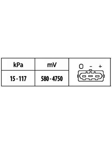 Sensor, presión colector de admisión Hella 6PP 009 400-461 - SENSOR DE PRESION COLECTOR DE ADMIS ION