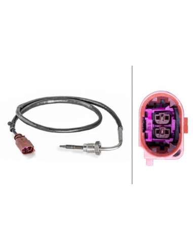 Sensor, temp. gas escape Hella 6PT 014 494-411 - SENSOR DE TEMPERATURA