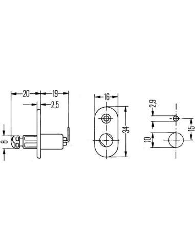 Interruptor, contacto de puerta Hella 6ZF 004 365-001 -  EXTINGUIDA  6ZF004365-001 INTERRUPTOR