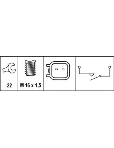 Interruptor, piloto de marcha atrás Hella 6ZF 010 965-031 - INTERRUPTOR