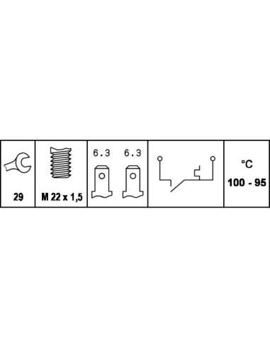 Interruptor de temperatura, ventilador del radiador Hella 6ZT 007 800-061 - SENSOR DE TEMPERATURA