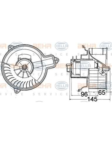 Ventilador habitáculo Hella 8EW 009 158-101 - Soplador habitáculo CITOROEN ZX / P EUGEOT 306 BEHR HELLA SERVICE  PREMIUM...
