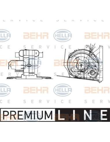Ventilador habitáculo Hella 8EW 009 158-311 - Soplador hab. +carcasa RENAULT CLIO  I BEHR HELLA SERVICE  PREMIUM LINE 